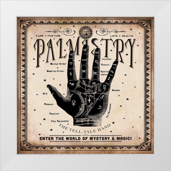 Marrott, Stephanie 12x12 White Modern Wood Framed Museum Art Print Titled - Palmistry
