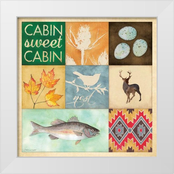 Marrott, Stephanie 12x12 White Modern Wood Framed Museum Art Print Titled - lodge Collage I