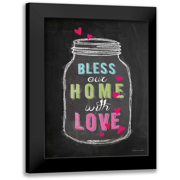 Marrott, Stephanie 12x14 Black Modern Framed Museum Art Print Titled - Bless Our Home