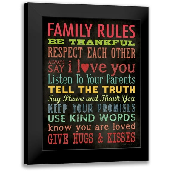 Marrott, Stephanie 12x14 Black Modern Framed Museum Art Print Titled - Family Rules V