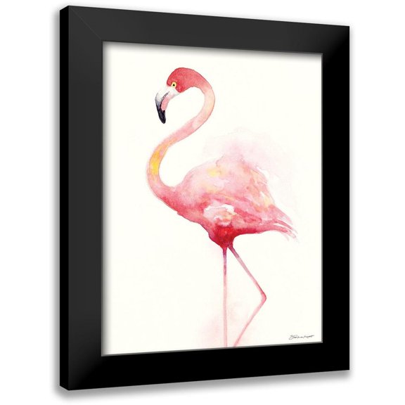 Marrott, Stephanie 12x14 Black Modern Framed Museum Art Print Titled - Flamingo I