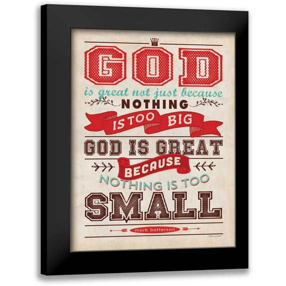 Marrott, Stephanie 12x14 Black Modern Framed Museum Art Print Titled - God is Great