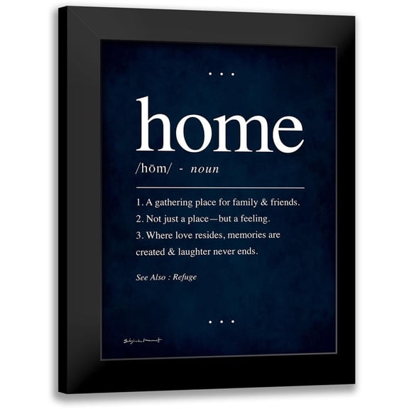 Marrott, Stephanie 12x14 Black Modern Framed Museum Art Print Titled - Home In Blue