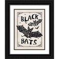 thumbnail image 1 of Marrott, Stephanie 12x14 Black Ornate Wood Framed with Double Matting Museum Art Print Titled - Black Bats II, 1 of 4