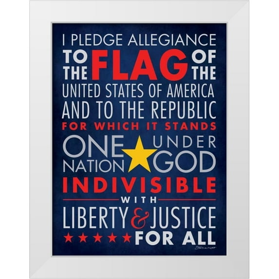 Marrott, Stephanie 12x14 White Modern Wood Framed Museum Art Print Titled - PLedge of Allegience II