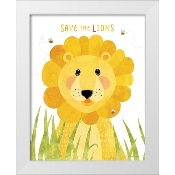 Marrott, Stephanie 12x14 White Modern Wood Framed Museum Art Print Titled - Save The Lions