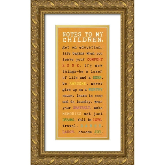 Marrott, Stephanie 13x24 Gold Ornate Wood Framed with Double Matting Museum Art Print Titled - Notes to Children II