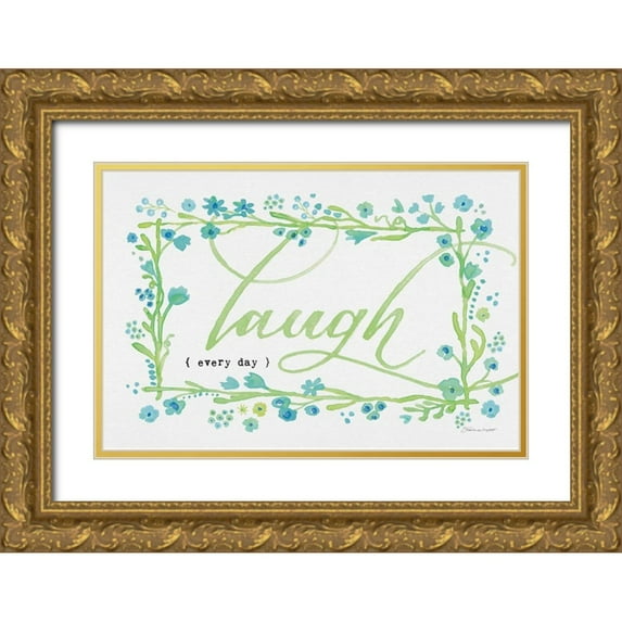Marrott, Stephanie 14x11 Gold Ornate Wood Framed with Double Matting Museum Art Print Titled - Laugh