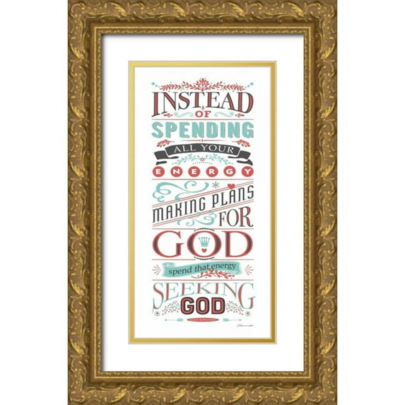 Marrott, Stephanie 14x24 Gold Ornate Wood Framed with Double Matting Museum Art Print Titled - Seeking God