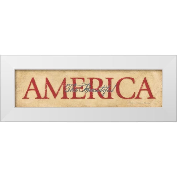 Marrott, Stephanie 14x7 White Modern Wood Framed Museum Art Print Titled - America the Beautiful