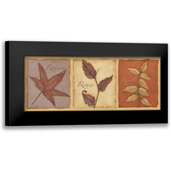 Marrott, Stephanie 14x8 Black Modern Framed Museum Art Print Titled - Reduce Reuse Recycle