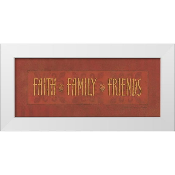 Marrott, Stephanie 14x8 White Modern Wood Framed Museum Art Print Titled - Faith Family Friends