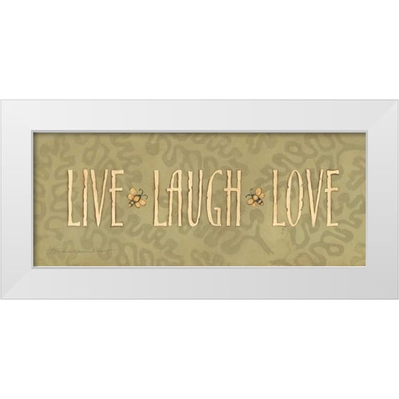 Marrott, Stephanie 14x8 White Modern Wood Framed Museum Art Print Titled - Live Laugh Love