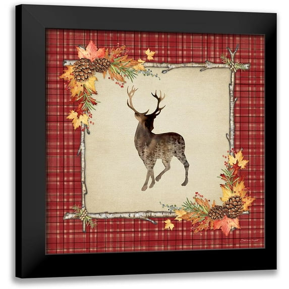 Marrott, Stephanie 15x15 Black Modern Framed Museum Art Print Titled - Forest Deer
