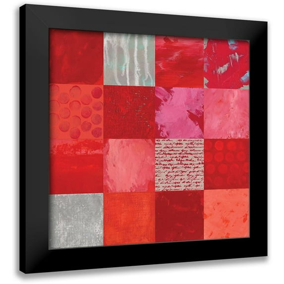 Marrott, Stephanie 15x15 Black Modern Framed Museum Art Print Titled - Textures In Red
