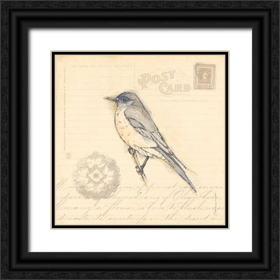 Marrott, Stephanie 15x15 Black Ornate Wood Framed with Double Matting Museum Art Print Titled - Bird I