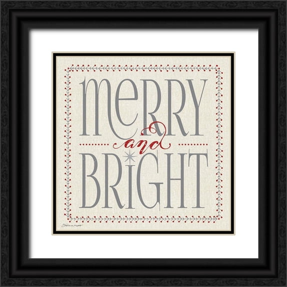 Marrott, Stephanie 15x15 Black Ornate Wood Framed with Double Matting Museum Art Print Titled - Merry and Bright