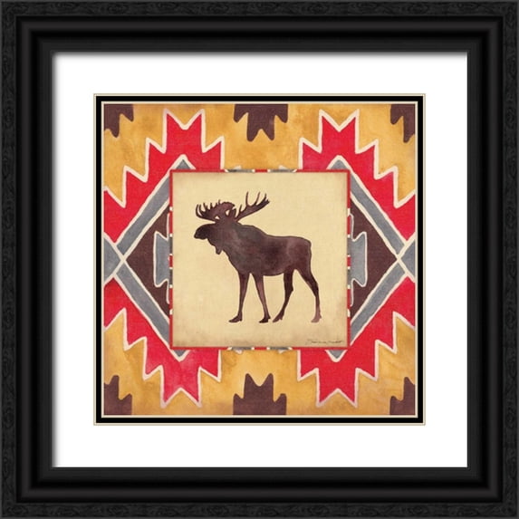Marrott, Stephanie 15x15 Black Ornate Wood Framed with Double Matting Museum Art Print Titled - Moose Blanket