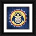 thumbnail image 1 of Marrott, Stephanie 15x15 Black Ornate Wood Framed with Double Matting Museum Art Print Titled - Owl Holiday II, 1 of 4