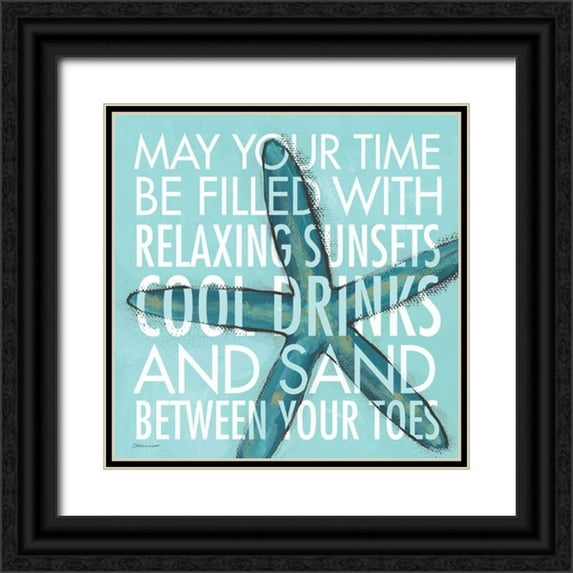Marrott, Stephanie 15x15 Black Ornate Wood Framed with Double Matting Museum Art Print Titled - Sand in Your Toes