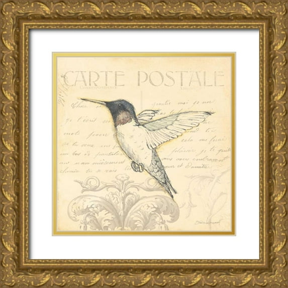Marrott, Stephanie 15x15 Gold Ornate Wood Framed with Double Matting Museum Art Print Titled - Bird III