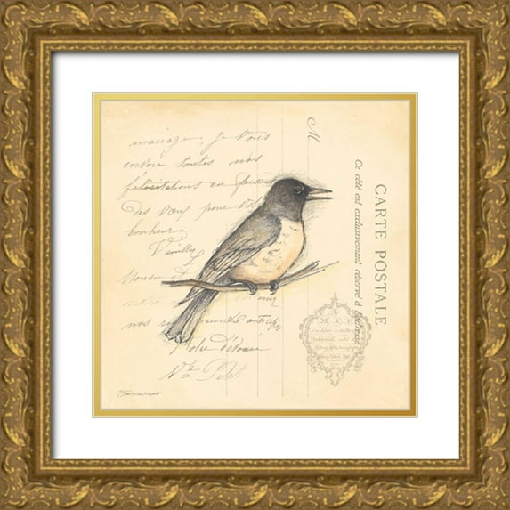 Marrott, Stephanie 15x15 Gold Ornate Wood Framed with Double Matting Museum Art Print Titled - Bird II