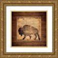 thumbnail image 1 of Marrott, Stephanie 15x15 Gold Ornate Wood Framed with Double Matting Museum Art Print Titled - Bison King, 1 of 4