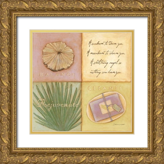Marrott, Stephanie 15x15 Gold Ornate Wood Framed with Double Matting Museum Art Print Titled - Cleanse