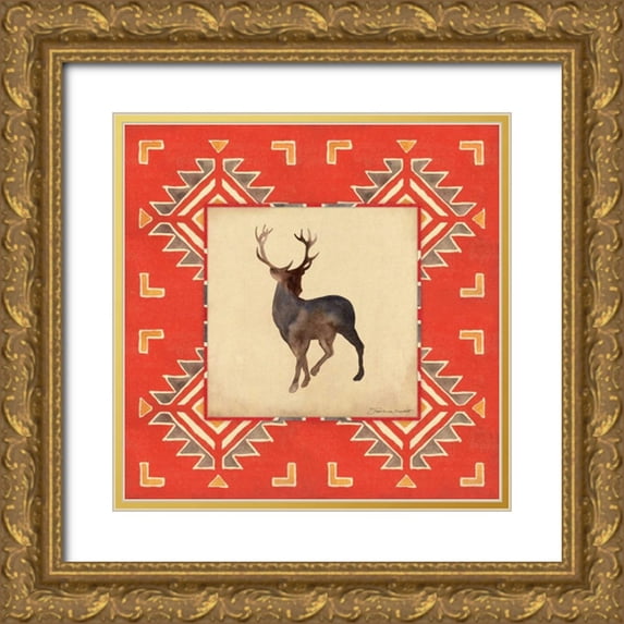 Marrott, Stephanie 15x15 Gold Ornate Wood Framed with Double Matting Museum Art Print Titled - Deer Blanket