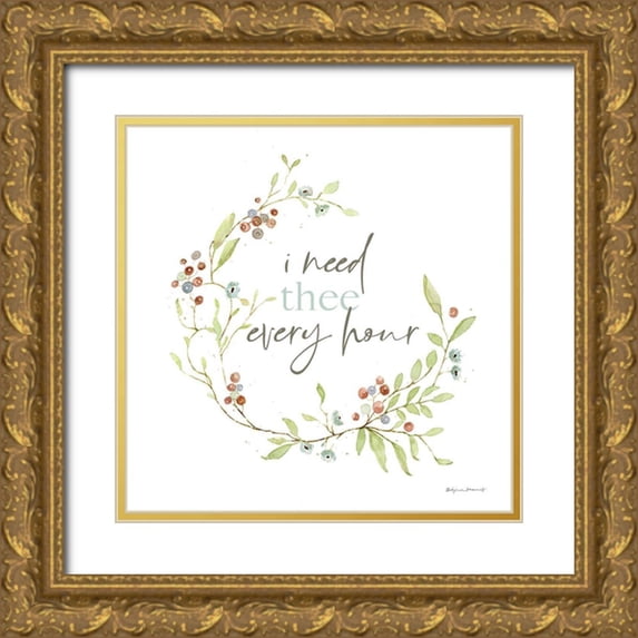Marrott, Stephanie 15x15 Gold Ornate Wood Framed with Double Matting Museum Art Print Titled - I Need Thee
