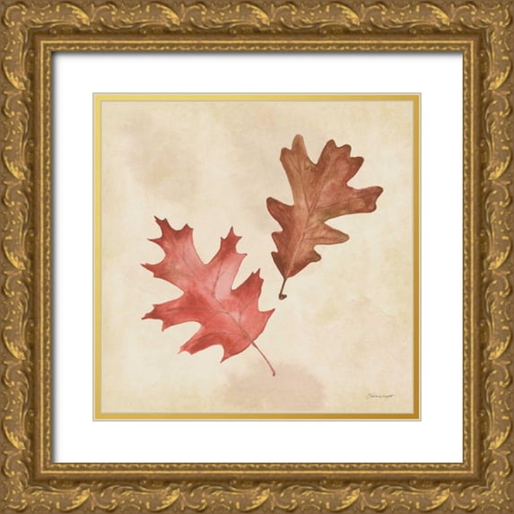 Marrott, Stephanie 15x15 Gold Ornate Wood Framed with Double Matting Museum Art Print Titled - Leaves In Fall