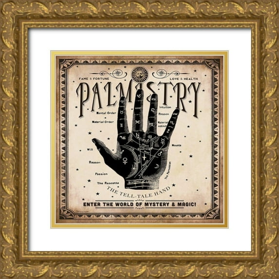 Marrott, Stephanie 15x15 Gold Ornate Wood Framed with Double Matting Museum Art Print Titled - Palmistry