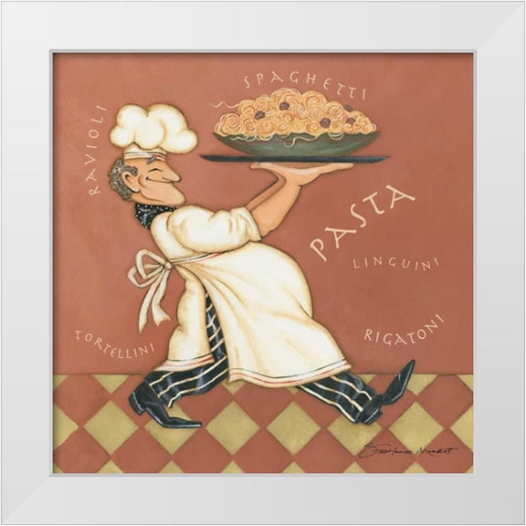 Marrott, Stephanie 15x15 White Modern Wood Framed Museum Art Print Titled - Pasta Chef