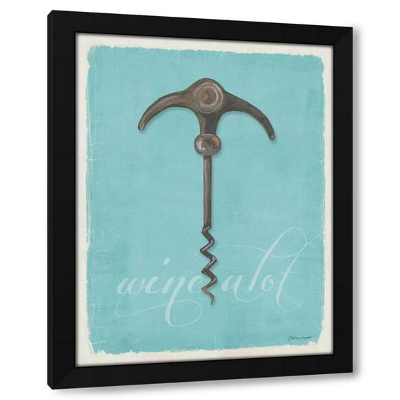 Stephanie Marrott 15x18 Black Modern Wood Framed Wall Art Titled - Wine A lot