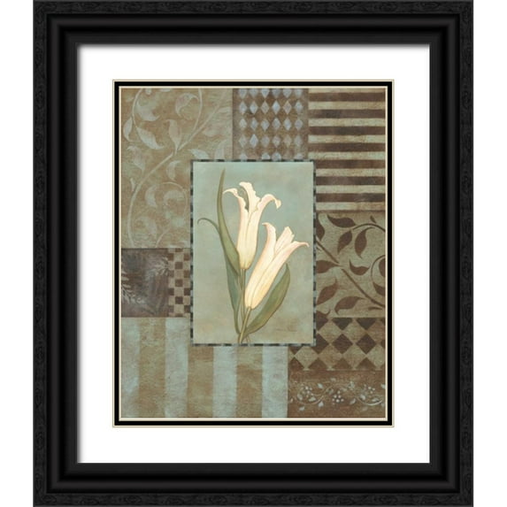 Marrott, Stephanie 15x18 Black Ornate Wood Framed with Double Matting Museum Art Print Titled - Aqua Calla Lily
