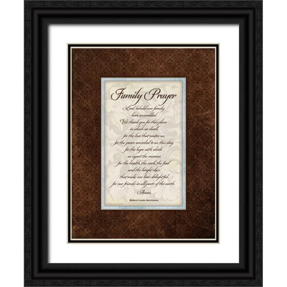 Marrott, Stephanie 15x18 Black Ornate Wood Framed with Double Matting Museum Art Print Titled - Family Prayer