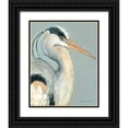 thumbnail image 1 of Marrott, Stephanie 15x18 Black Ornate Wood Framed with Double Matting Museum Art Print Titled - Heron On Grey, 1 of 4