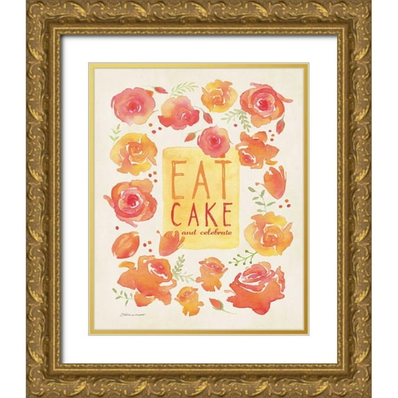 Marrott, Stephanie 15x18 Gold Ornate Wood Framed with Double Matting Museum Art Print Titled - Eat Cake
