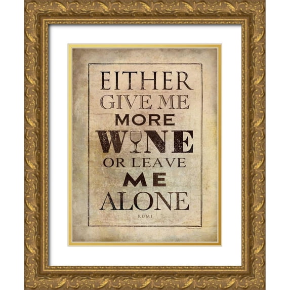 Marrott, Stephanie 15x18 Gold Ornate Wood Framed with Double Matting Museum Art Print Titled - More Wine
