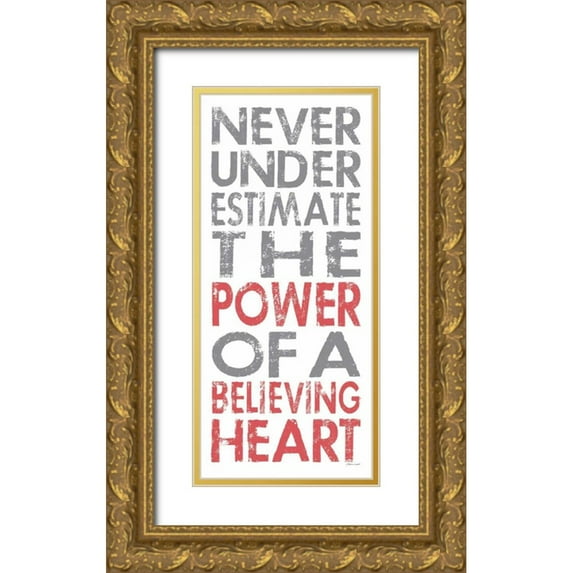 Marrott, Stephanie 16x32 Gold Ornate Wood Framed with Double Matting Museum Art Print Titled - Believing Heart