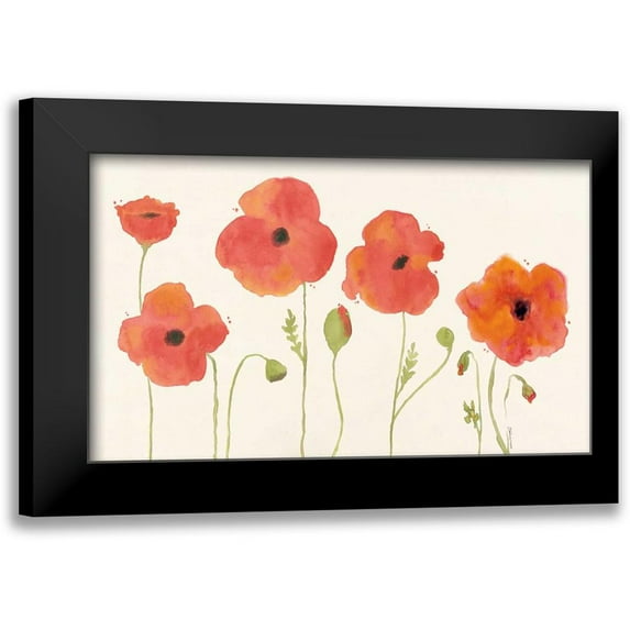 Marrott, Stephanie 18x12 Black Modern Framed Museum Art Print Titled - Poppies