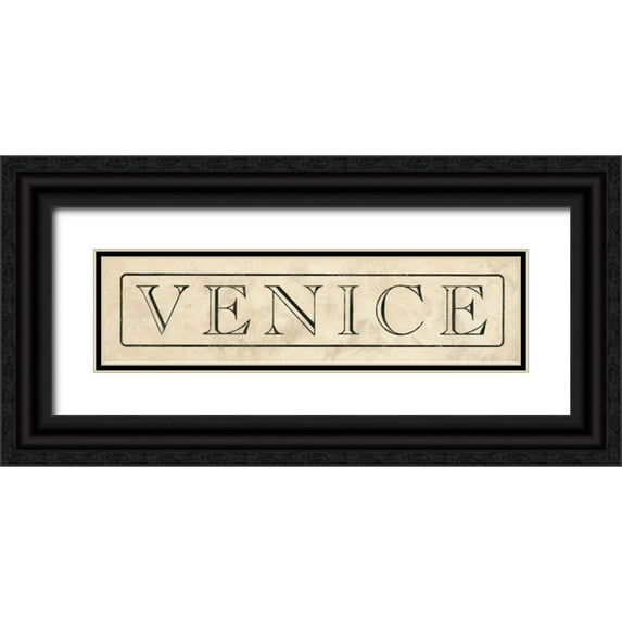 Marrott, Stephanie 18x7 Black Ornate Wood Framed with Double Matting Museum Art Print Titled - Venice