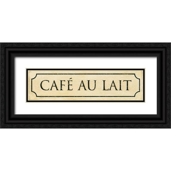 Marrott, Stephanie 18x8 Black Ornate Wood Framed with Double Matting Museum Art Print Titled - Cafe Au Lait