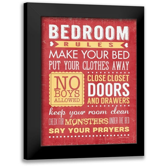 Marrott, Stephanie 19x24 Black Modern Framed Museum Art Print Titled - Bedroom Rules II