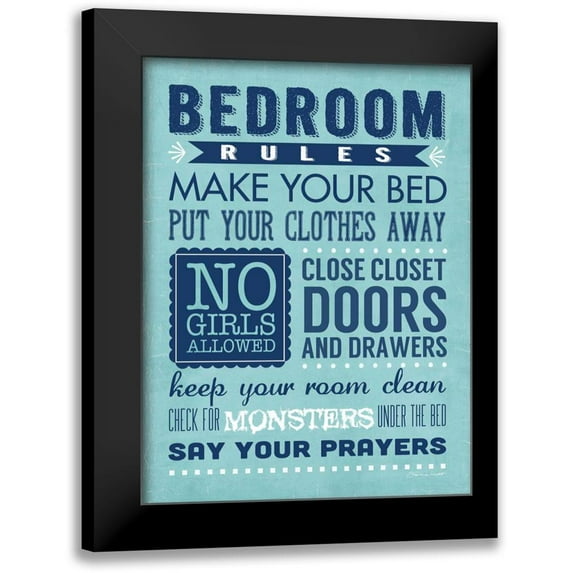 Marrott, Stephanie 19x24 Black Modern Framed Museum Art Print Titled - Bedroom Rules
