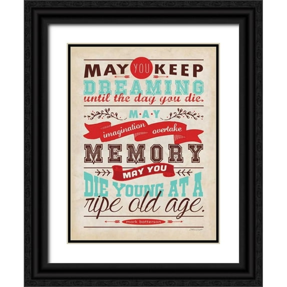 Marrott, Stephanie 19x24 Black Ornate Wood Framed with Double Matting Museum Art Print Titled - Keep Dreaming