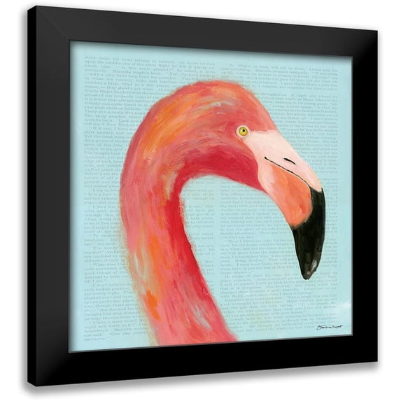 Marrott, Stephanie 20x20 Black Modern Framed Museum Art Print Titled - Flamingo Face