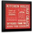 thumbnail image 1 of Marrott, Stephanie 20x20 Black Modern Framed Museum Art Print Titled - Kitchen Rules - Red Square, 1 of 5
