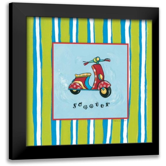 Marrott, Stephanie 20x20 Black Modern Framed Museum Art Print Titled - Scooter