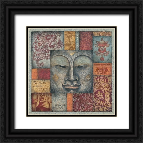 Marrott, Stephanie 20x20 Black Ornate Wood Framed with Double Matting Museum Art Print Titled - Buddha Tapestry IV